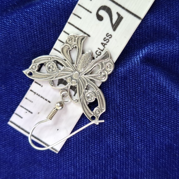 Butterfly 🦋 Sterling Silver Dangle Hook Style Earrings - Picture 11 of 15
